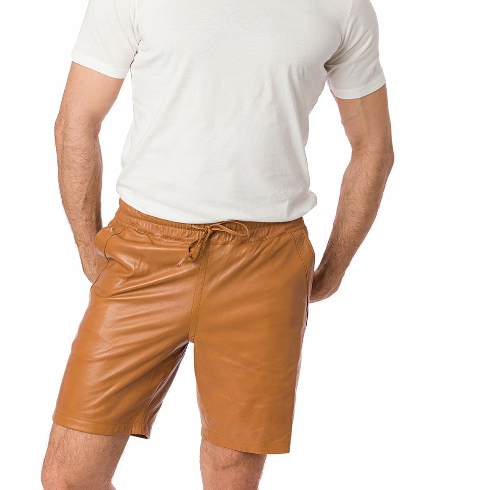 Suvi NYC Men's Leather Shorts 100 % Real Quality Lambskin.
